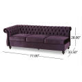 Modern 7 Seater Velvet Sectional Corner Chesterfield Sofa Set